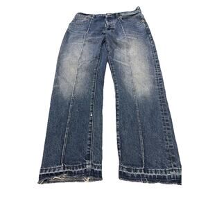 PacSun Vintage Loose Crop Jeans 31 High Rise Straight Button Fly Blue